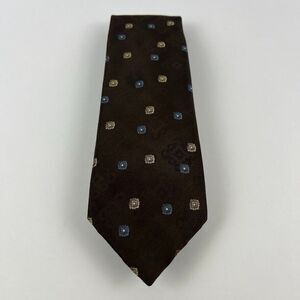 Wemlon by Wembley Men's Brown Necktie Geometric Classic Pointed‎ Tie